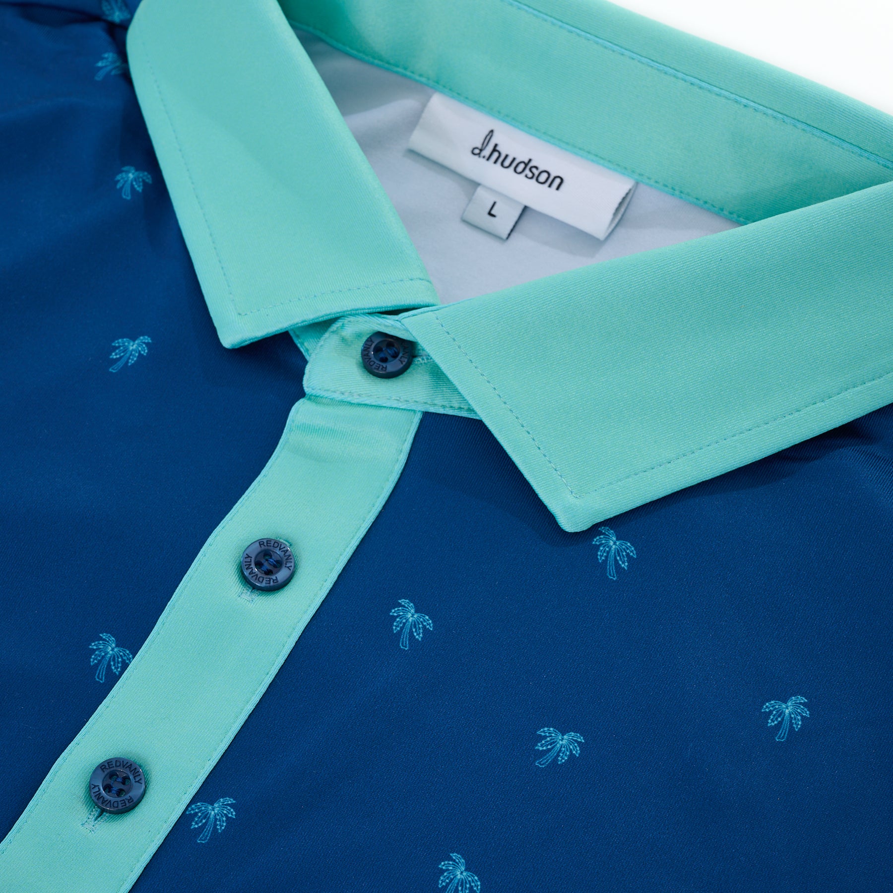 Shakin' Palms Polo (Navy/Aqua)