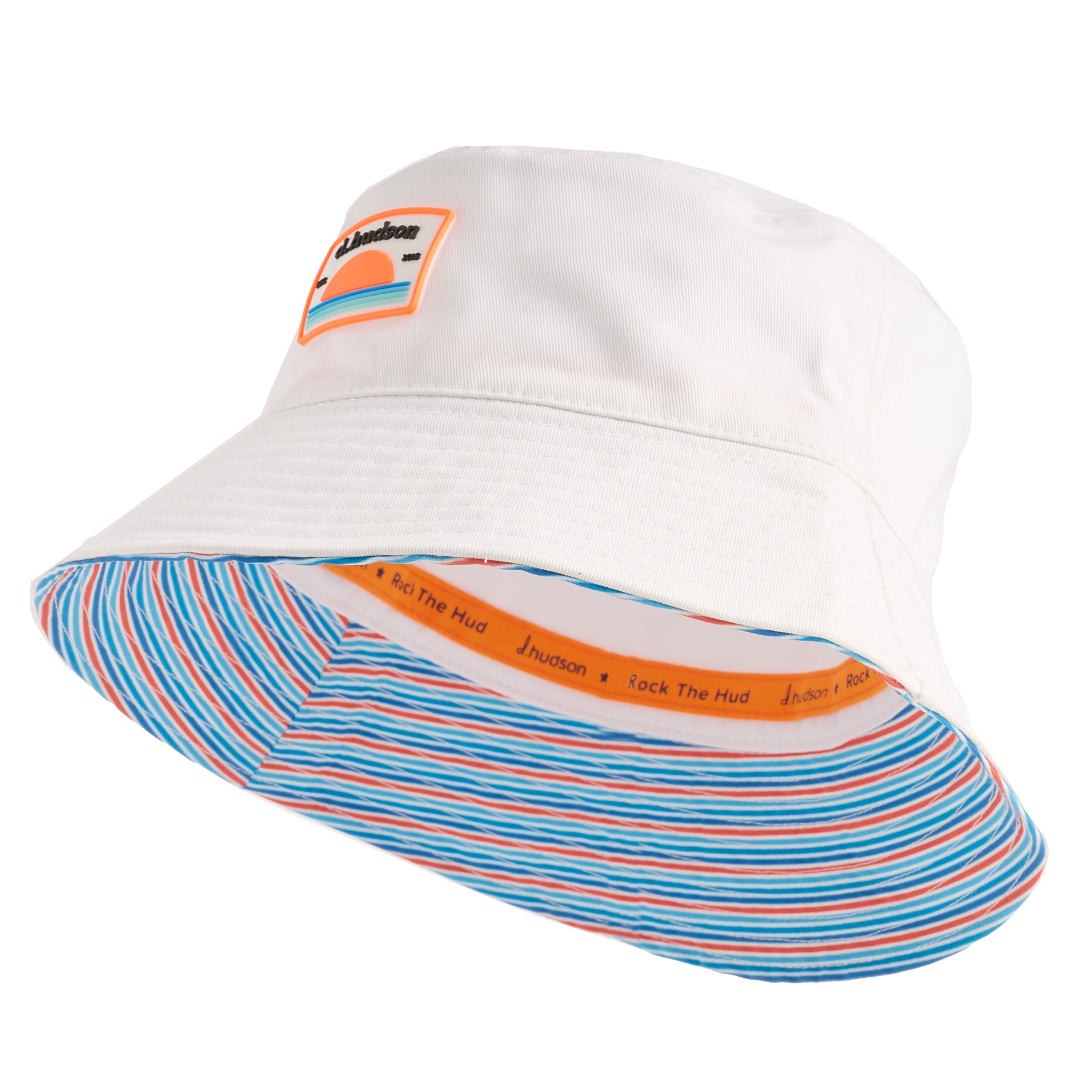 Sunset Bucket Hat (White/ Orange/ Aqua)