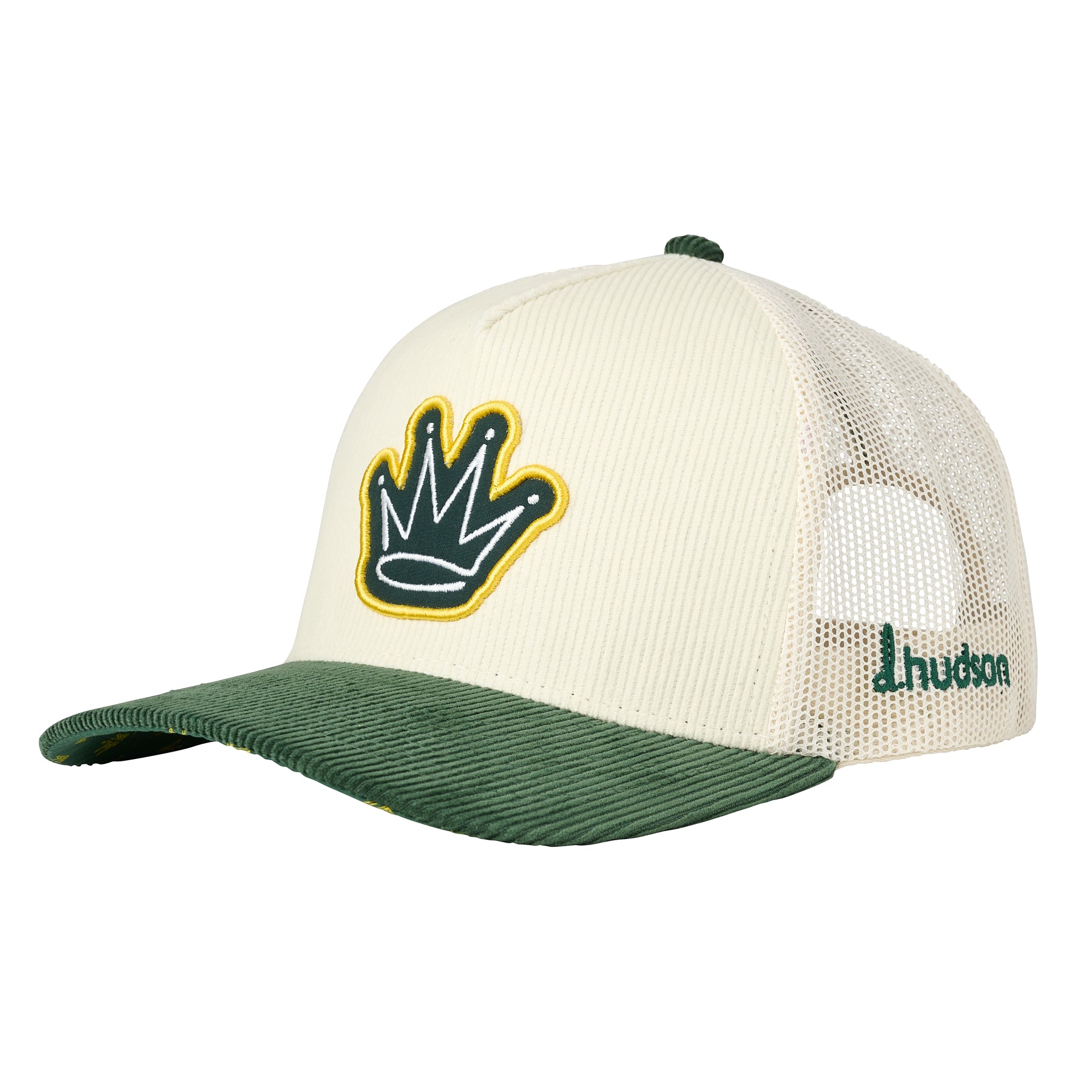 d.Crown Corduroy Trucker Mesh (Cream/Green)
