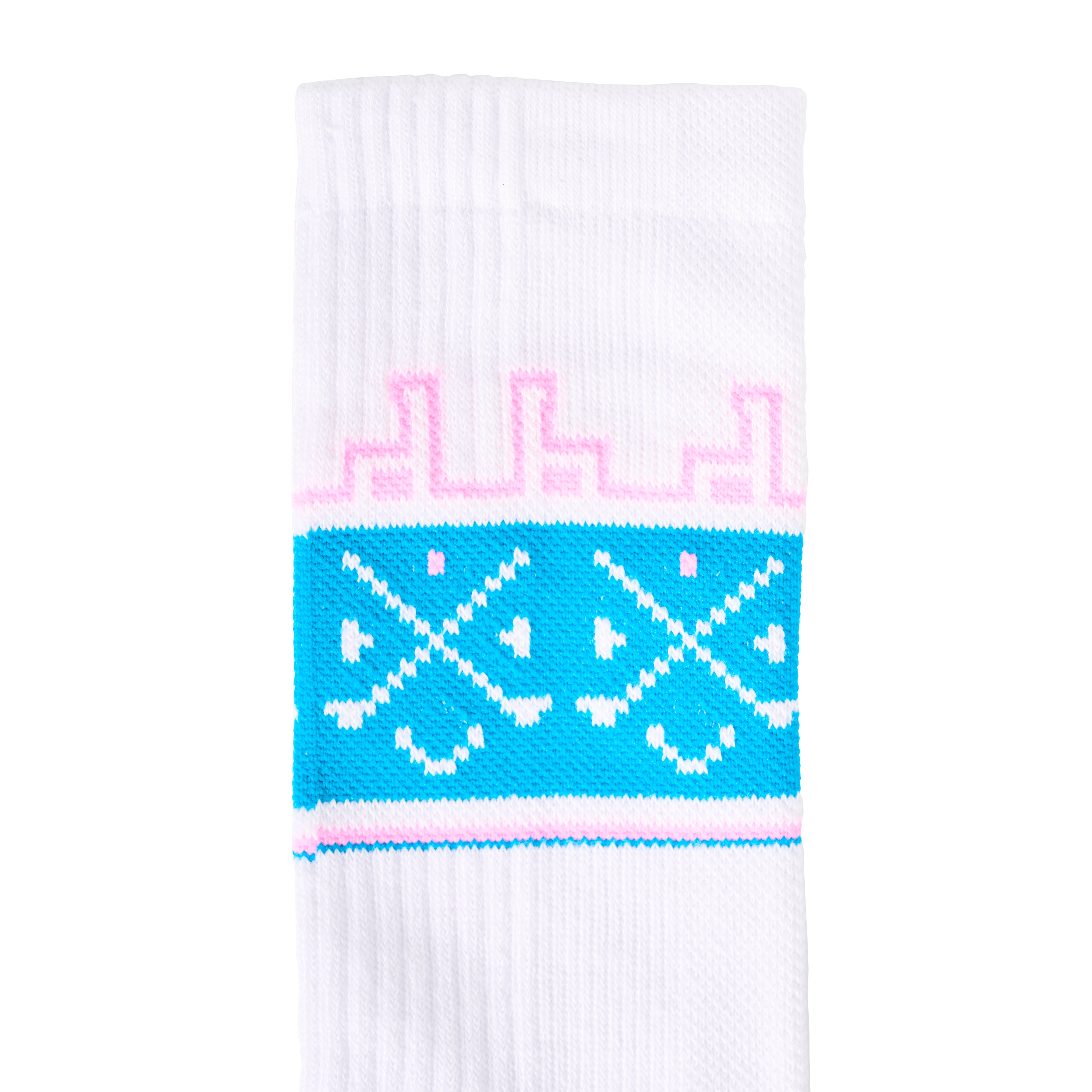 Tribal Print Socks (White/Pink/Blue)