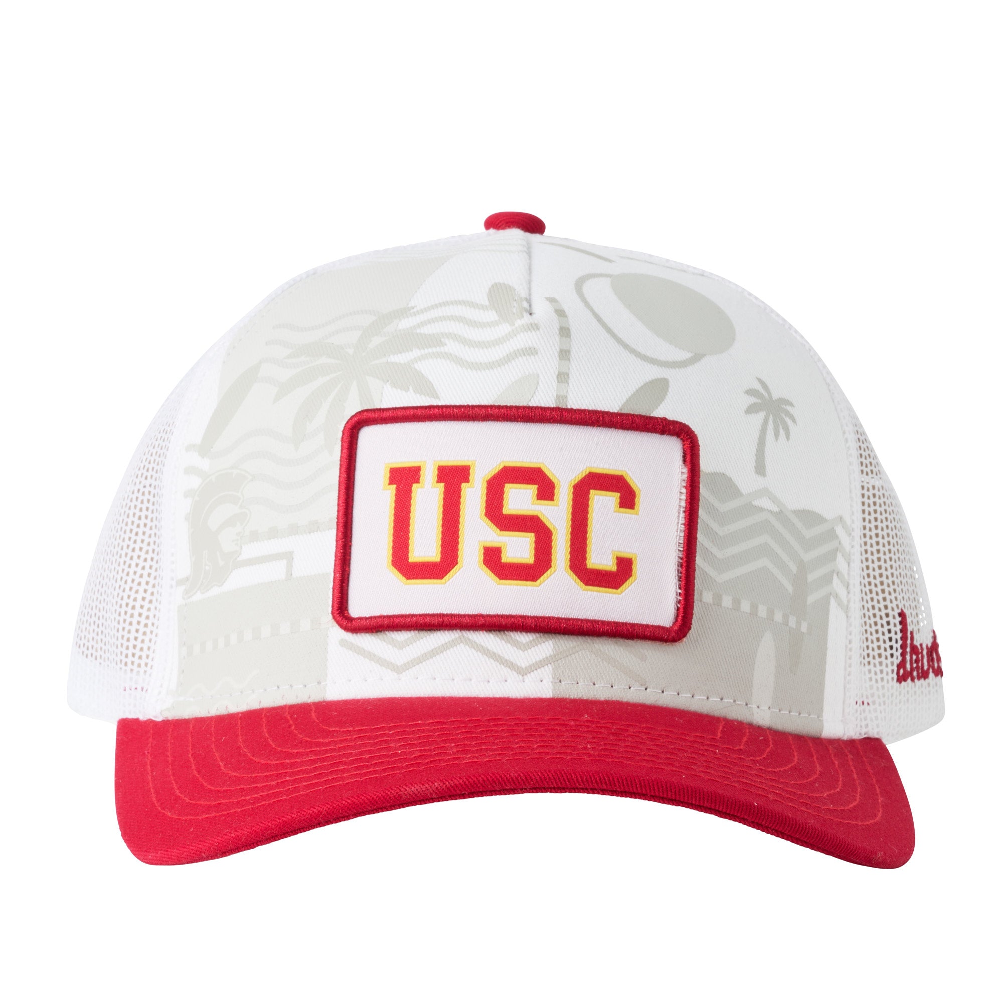 University of Southern California - 5P Trucker Mesh "USC" (White/Red)