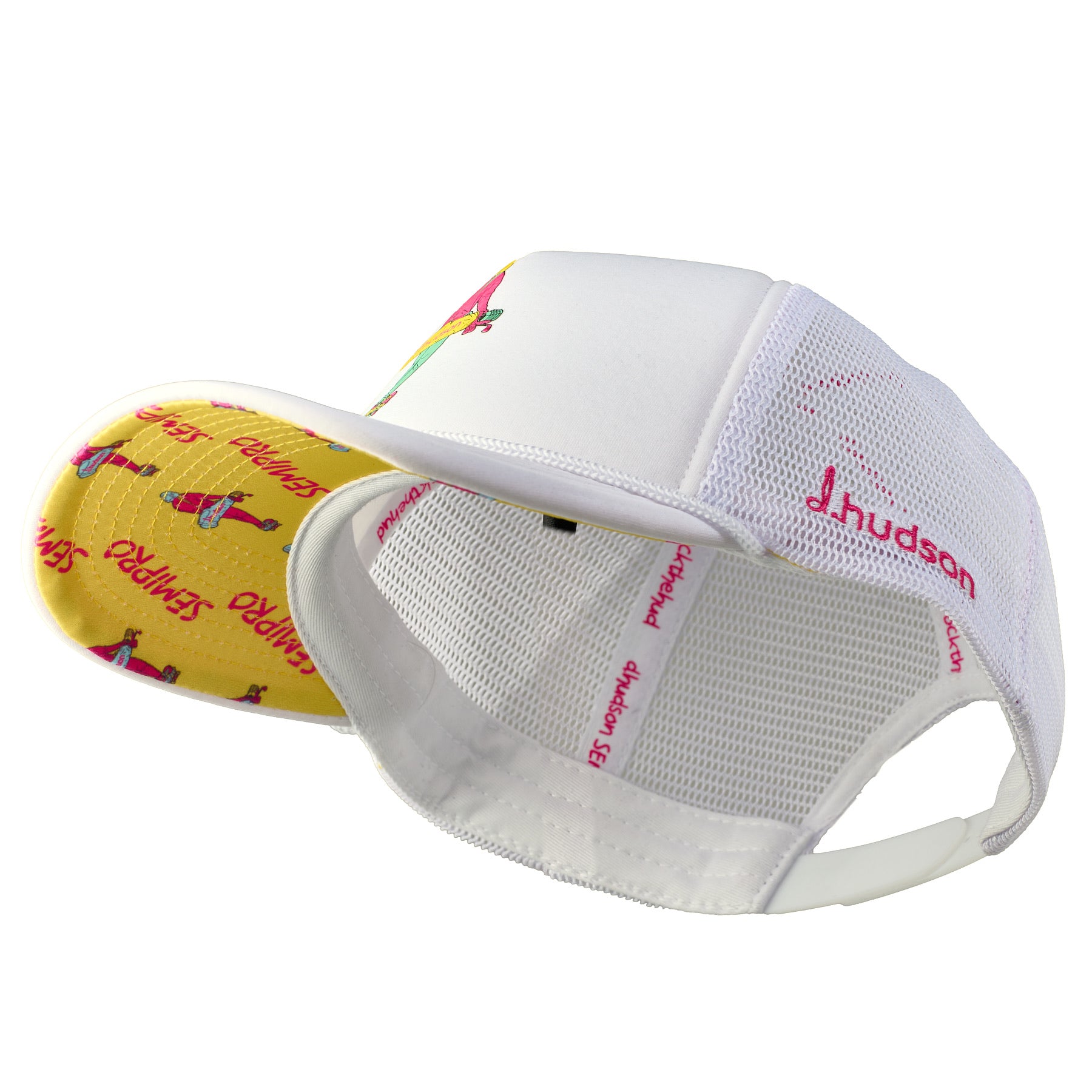 Semi Pro Foam Trucker Mesh (White/Yellow/Pink)