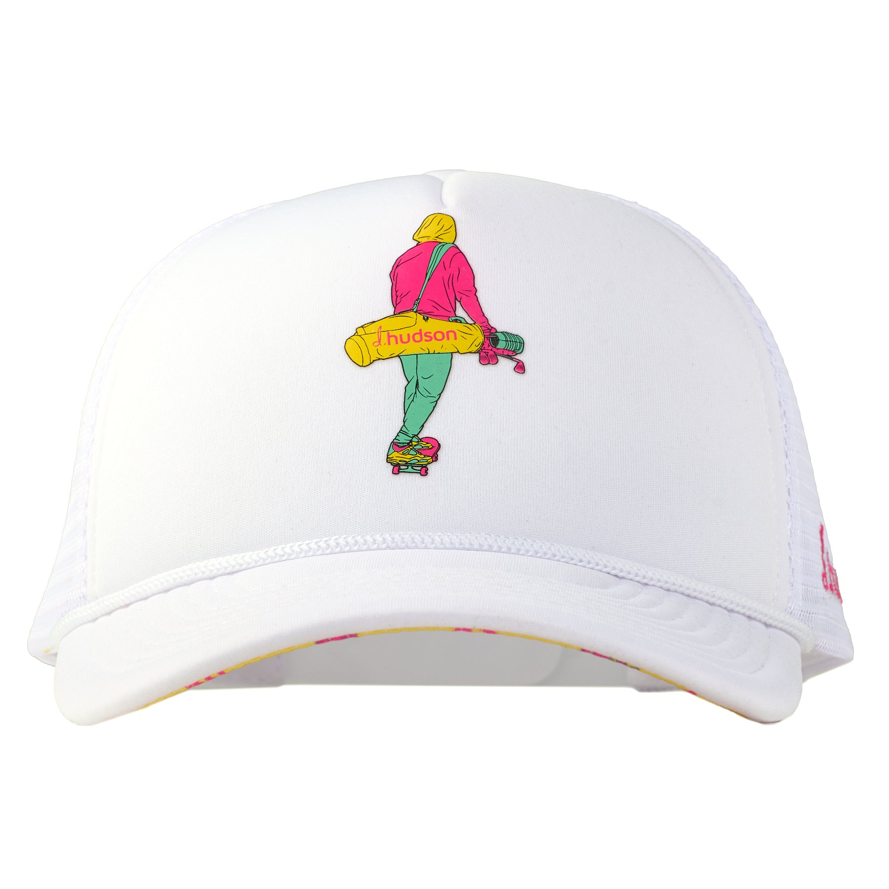Semi Pro Foam Trucker Mesh (White/Yellow/Pink)