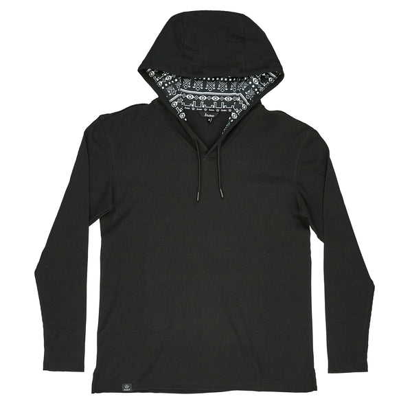 Tribal Waffle Knit Hoodie (Black)