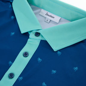 Shakin' Palms Polo (Navy/Aqua)