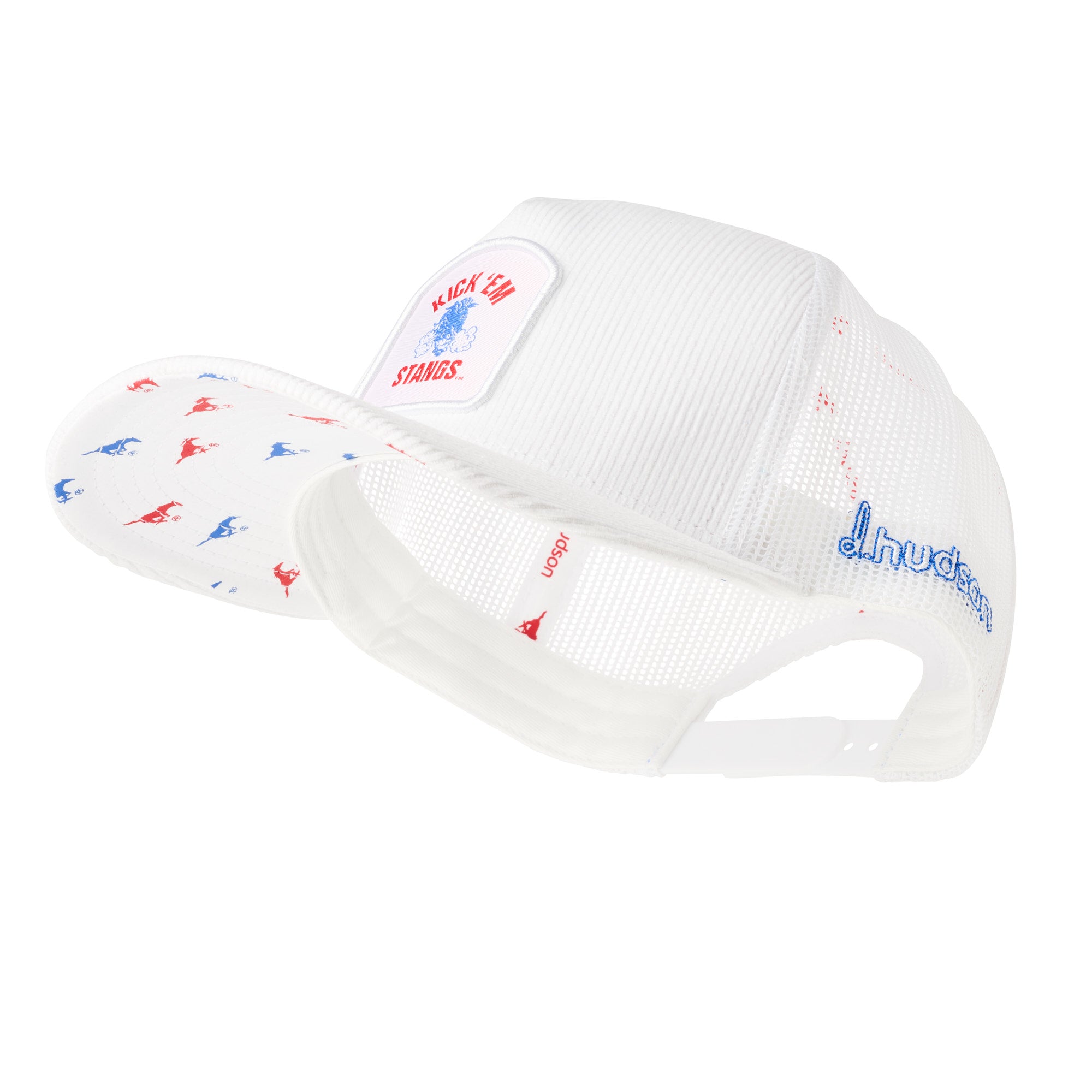 Southern Methodist University - 5P Corduroy Trucker "Kick "Em Stangs" Patch (White)