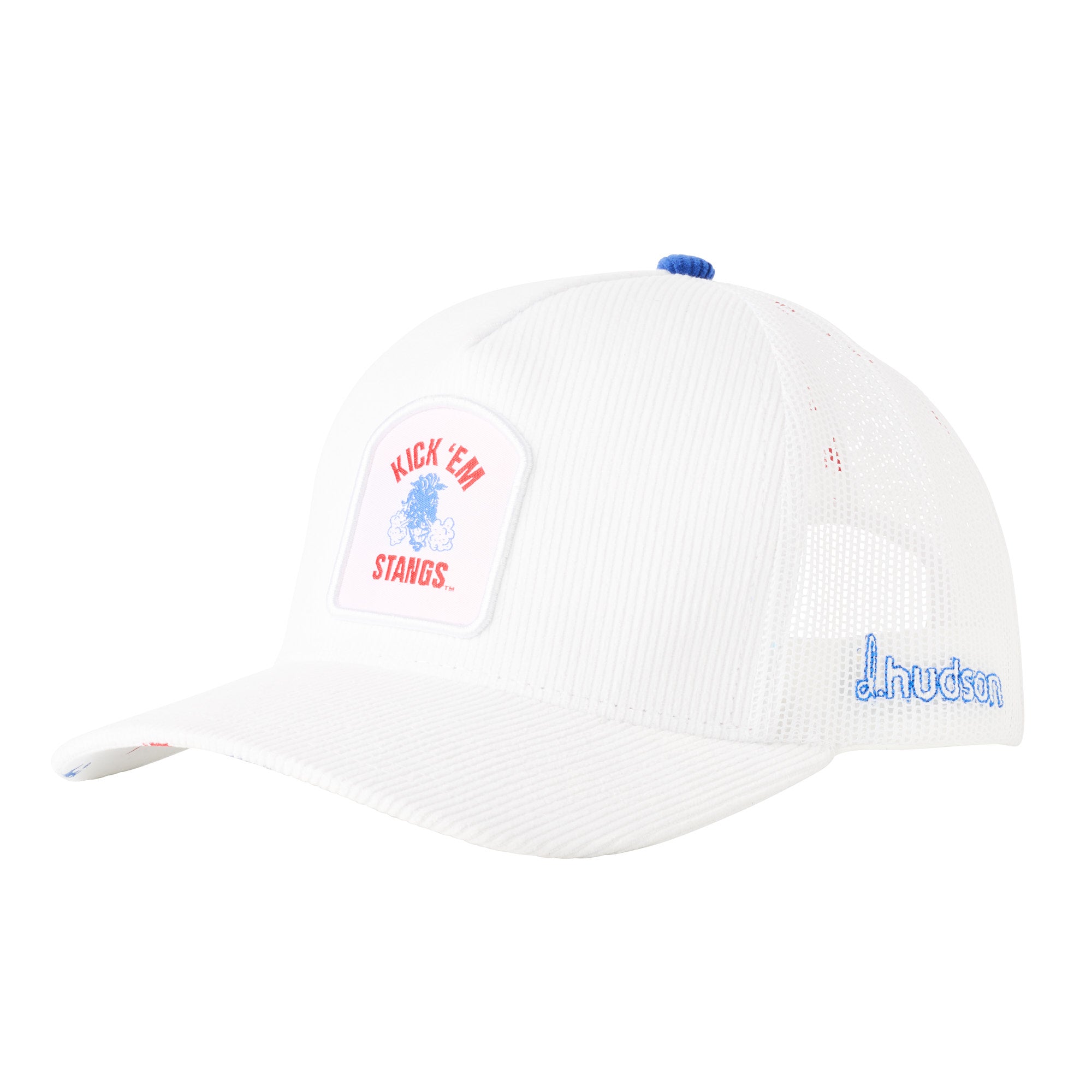 Southern Methodist University - 5P Corduroy Trucker "Kick "Em Stangs" Patch (White)
