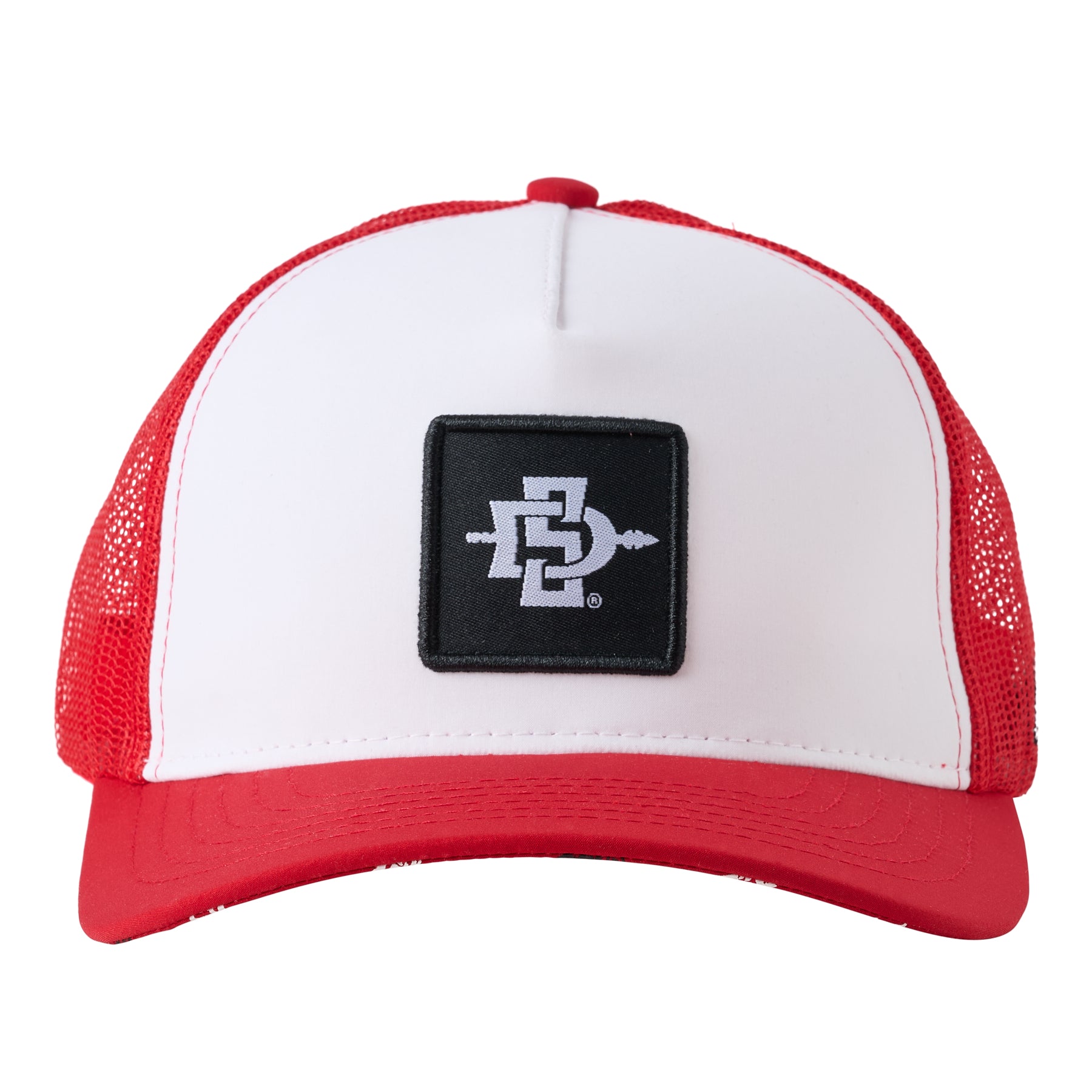 San Diego State University - 5P Trucker Mesh SD Patch (White/Red)